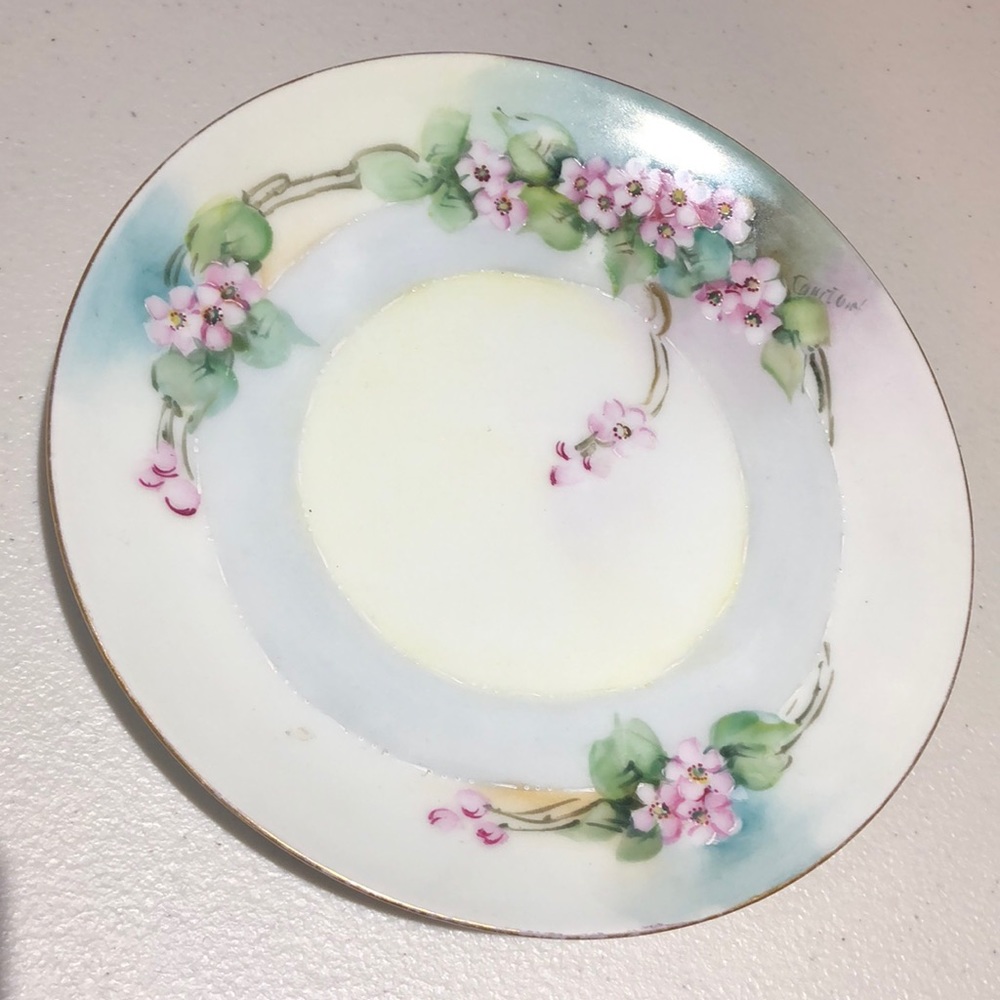 Vintage Like New Thomas Sevres Bavaria Hand Painted with Author Signature Plate